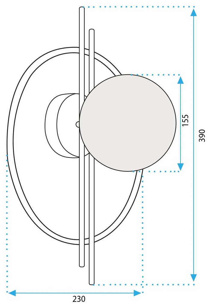 Toolight Toolight, LED nástenné svietidlo 50cm APP1436-W, zlatá, OSW-05052