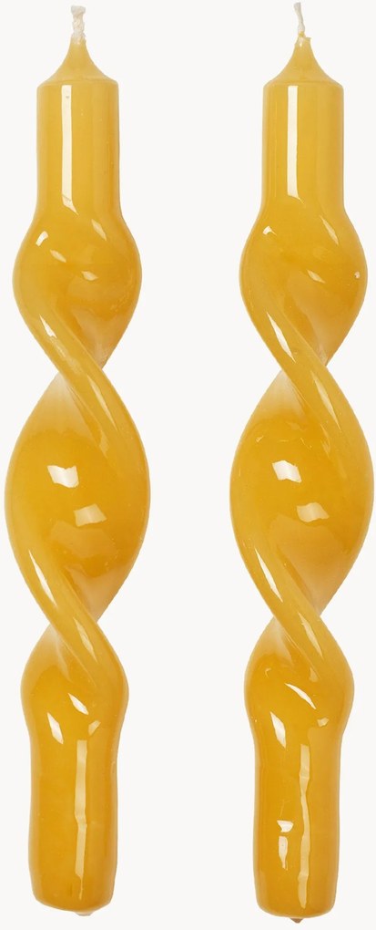 Ručne vyrobené kužeľovité sviečky Twist, 2 ks