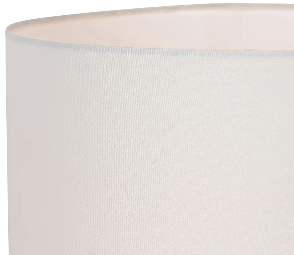 Dizajnová stolná lampa zelená s bielym ľanovým tienidlom - Lotti