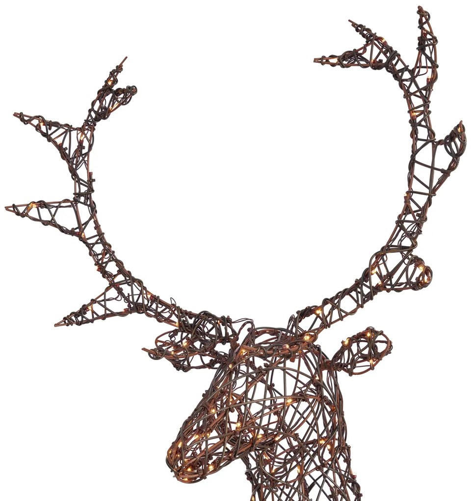 Vianočný sob hnedý ratan vrátane LED IP44 - Glossie