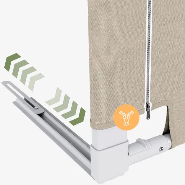 Bezpečnostná zábrana na posteľ Cover 44 béžová 140 cm