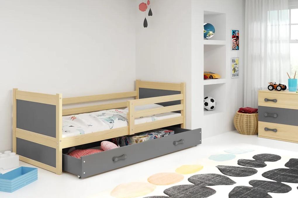 Detská posteľ RICO 1 | borovica 90 x 200 cm Farba: Sivá