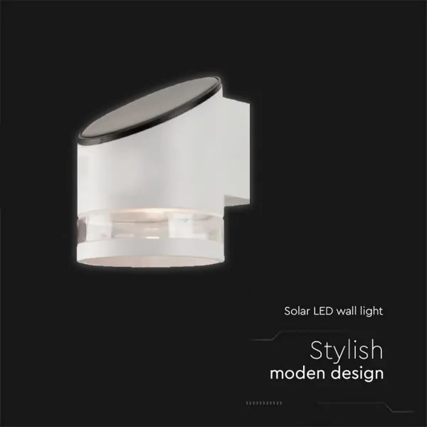 LED Vonkajšie solárne nástenné svietidlo LED/1W/3,7V 3000K IP54 1200 mAh biela