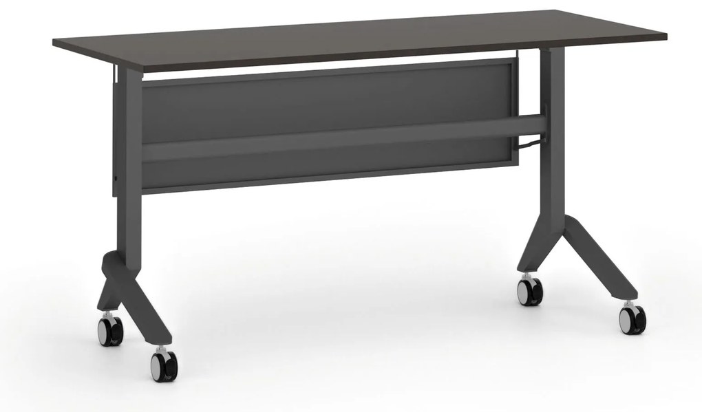 Mobilný stôl PRIMO MOVE, 140x60 cm, čierna podnož, wenge