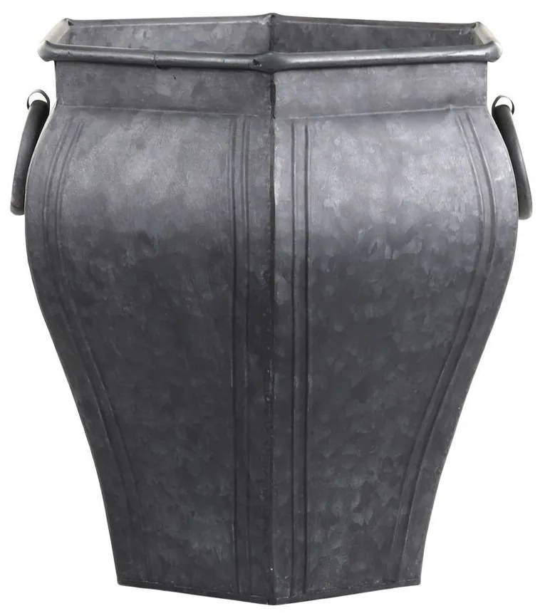 Dekoračný plechový antik kvetináč s uchami - 26*24*30 cm