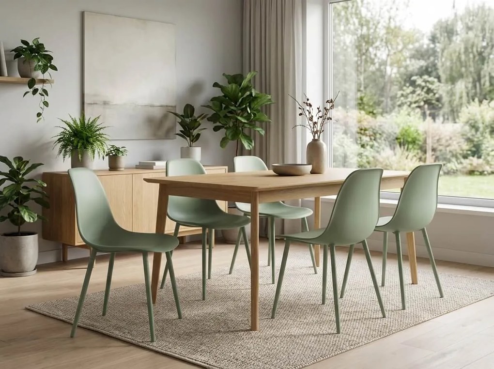 Jedálenská stolička OSAKA plastová, svetlozelená