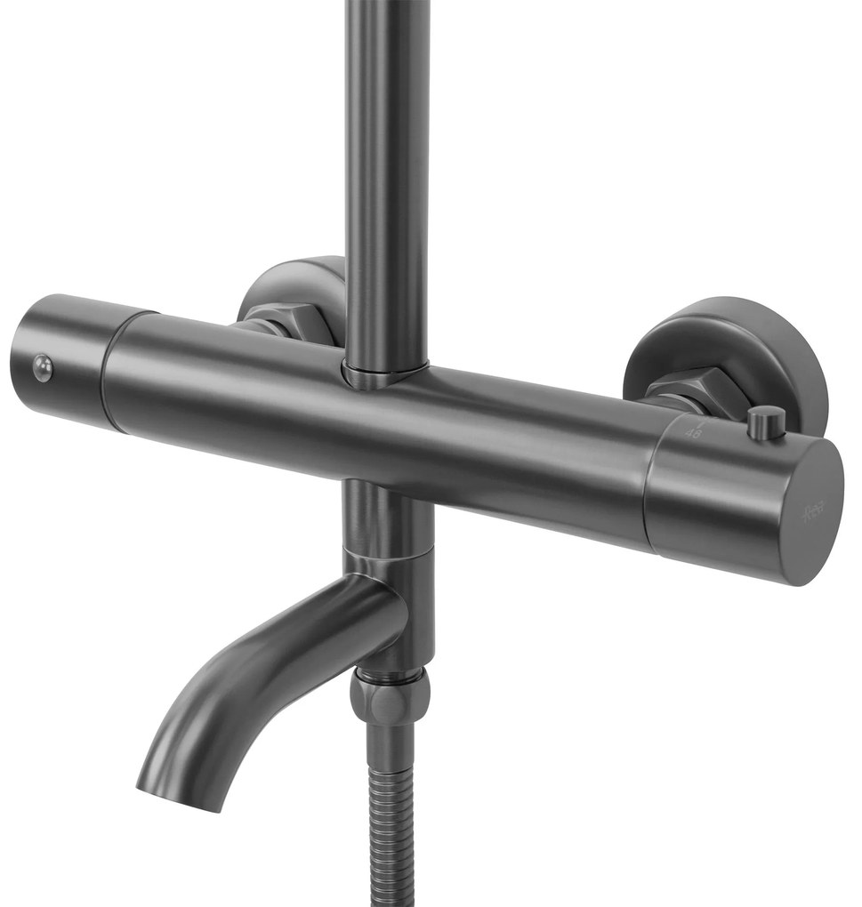 Rea Lungo, sprchová súprava s termostatickou batériou, grafitová, REA-P6386