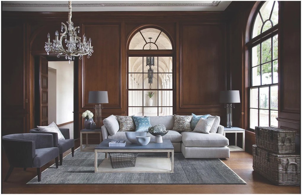 Ručne viazaný kusový koberec Diamond DC-MCN Light grey / blue, 275x365, modrá, chodba / predsieň, Diamond Carpets India