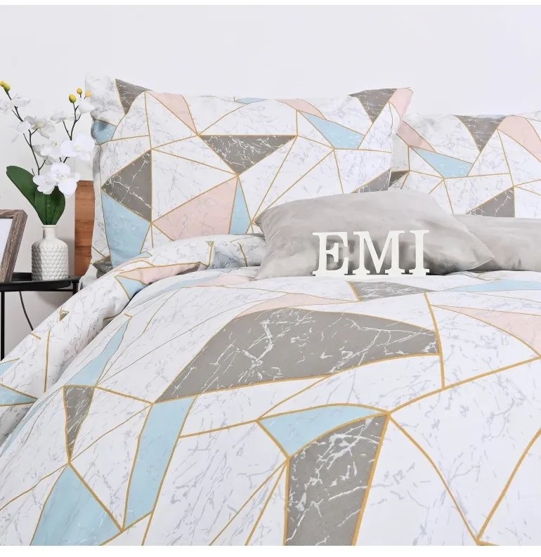 Obliečky ZAFER satén EMI, Štandardný set jednolôžko obsahuje 1x 140x200 + 1x 70x90