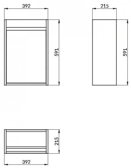 Cersanit Crea, závesná skrinka + umývadlo 40cm, SET B102, biela, S801-276