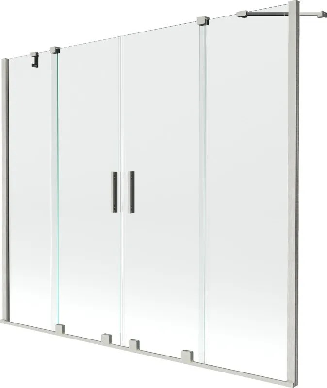 Mexen Velar Duo, 2-krídlová vaňová zástena s posuvnými dverami 190 x 150 cm, transparent, oceľový profil, 896-190-000-02-97