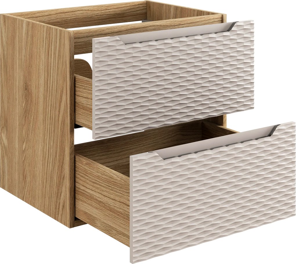 Comad Kúpeľňová skrinka pod umývadlo Ocean Beige 60 béžová/dub olejovaný
