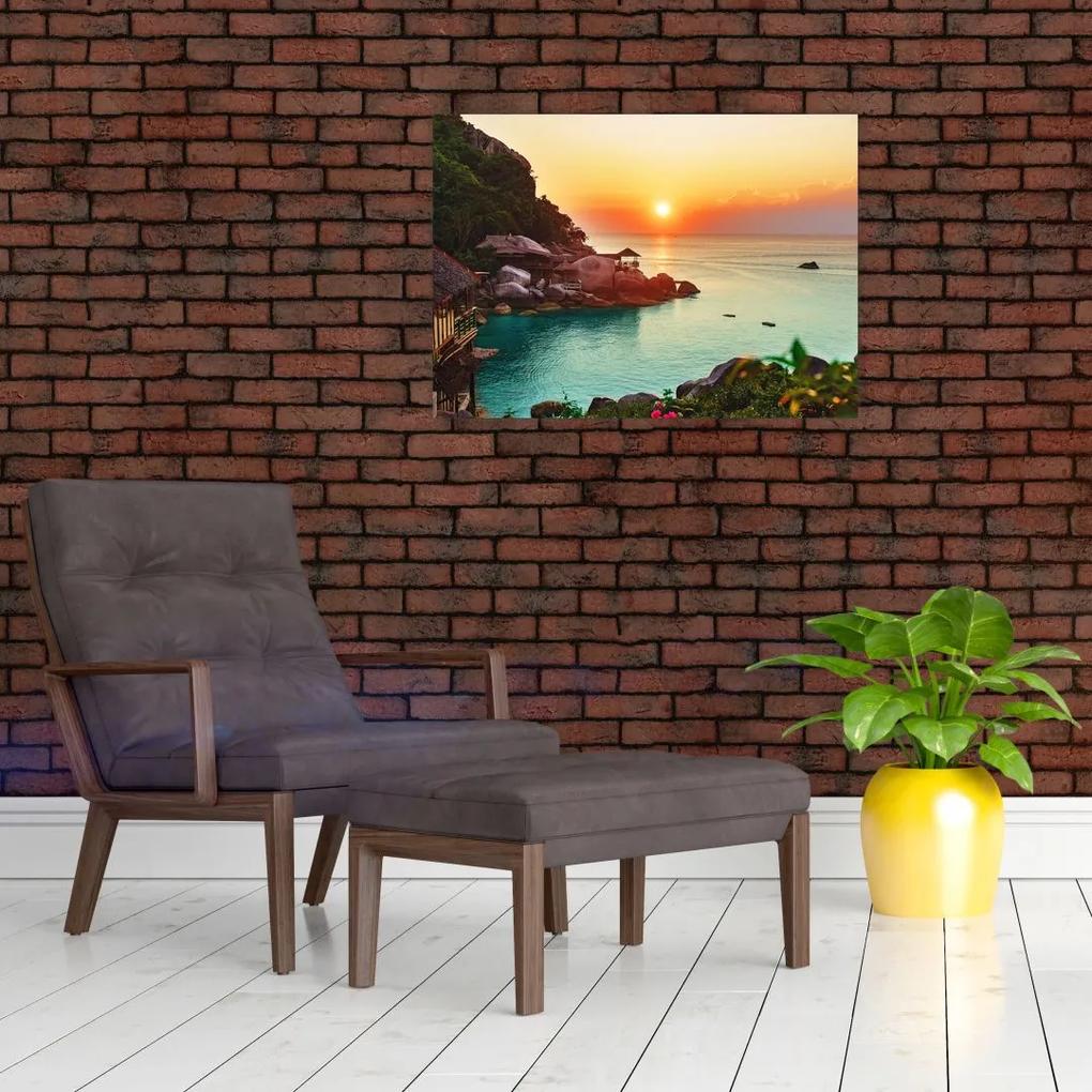 Sklenený obraz nádhernej pláže (70x50 cm)
