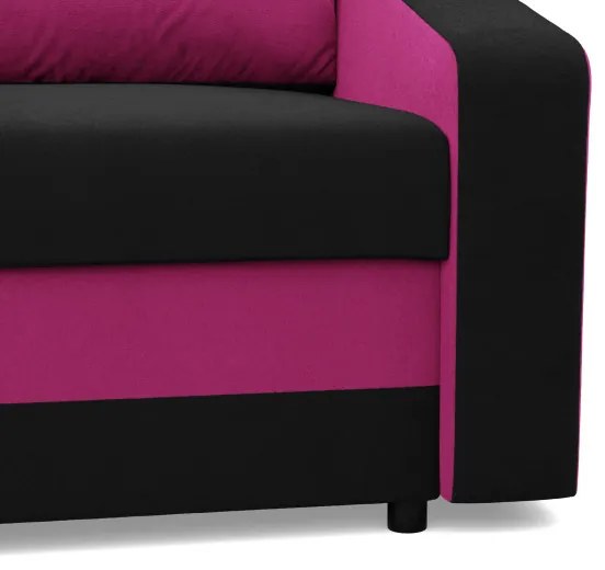 Pohovka ORION čierna / fuchsiová