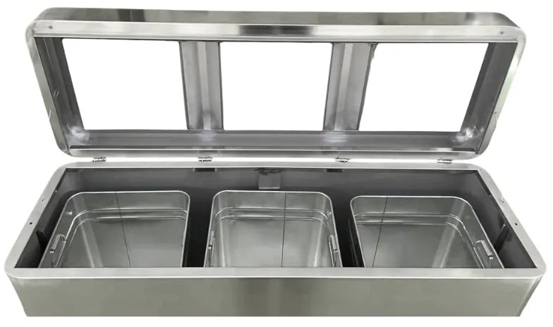 Odpadkový kôš na triedený odpad, 3x44 l, nerezový