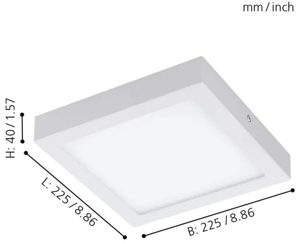 Eglo 33316 - LED RGBW stmievateľné stropné svietidlo FUEVA-C LED/15,6W/230V 22,5x22,5cm biela