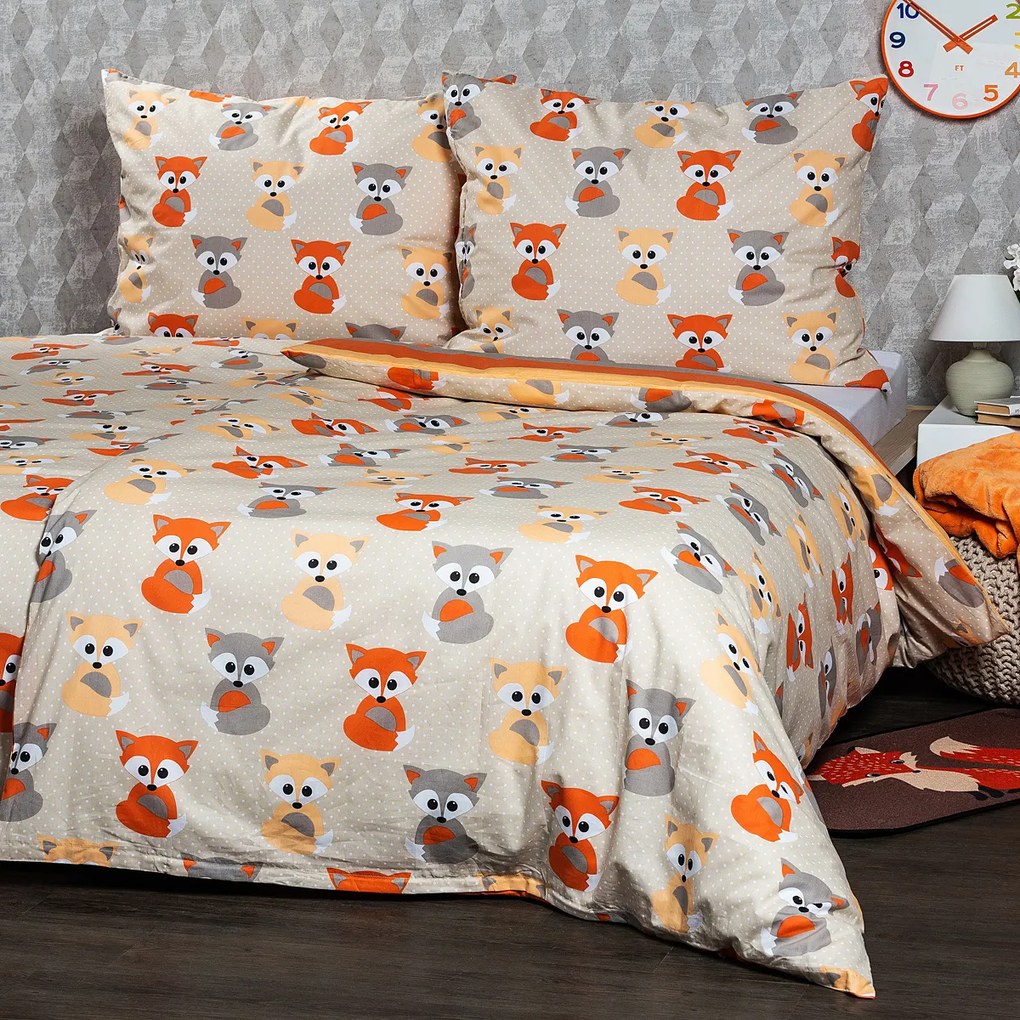 4Home Bavlnené obliečky Little Fox, 220 x 200 cm, 2 ks 70 x 90 cm