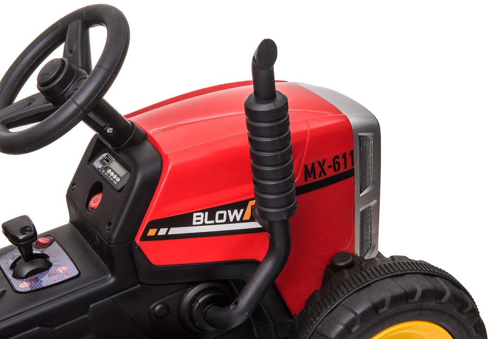 Elektrické autíčko Traktor s prívesom NV-X611 červené