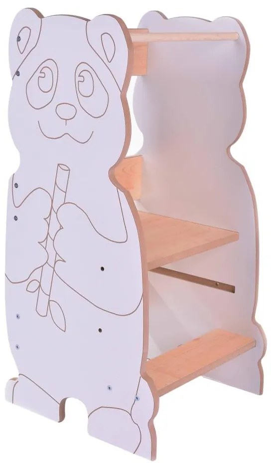 Učiaca veža PANDA biela/javor