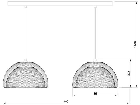 Lucide 78387/02/30 - Luster na lanku MESH 2xE27/60W/230V