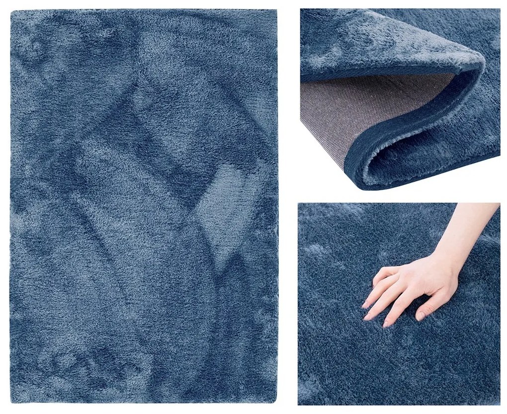 Kusový koberec AmeliaHome Morko modrý, velikost 100x150