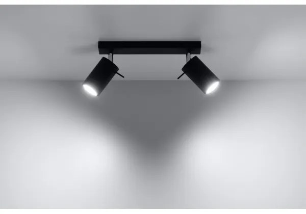 Sollux SL.0092 - Bodové svietidlo RING 2 2xGU10/10W/230V čierna