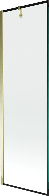 Mexen Next vaňová zástena jednokrídlová 60 x 150 cm, Čierny vzor, Zlatá - 895-060-000-00-70-50
