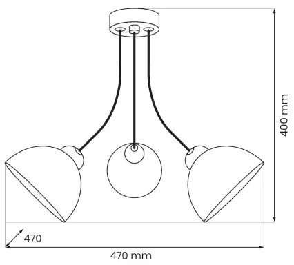 Prisadený luster QUEEN 3xE27/15W/230V čierny