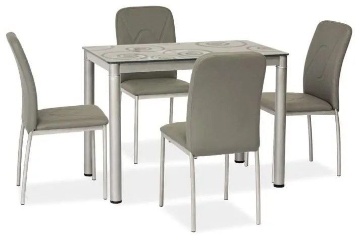 Jedálenský stôl 100 cm Damion (sivá + sivá) (pre 4 osoby). Akcia -12%. Vlastná spoľahlivá doprava až k Vám domov. 1050085