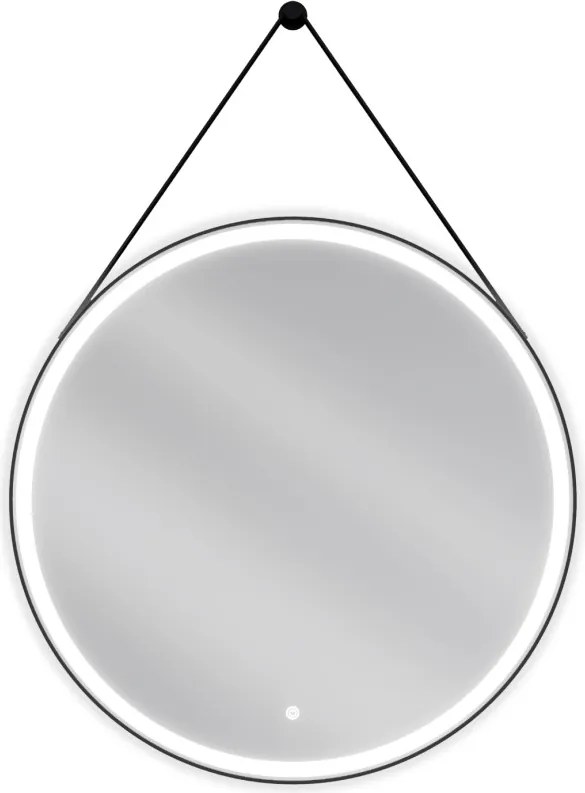 Mexen Reni, LED kúpeľňové zrkadlo s podsvietením 80x80 cm, 6000K, čierny rám, ochrana proti zahmlievaniu, 9812-080-080-611-70