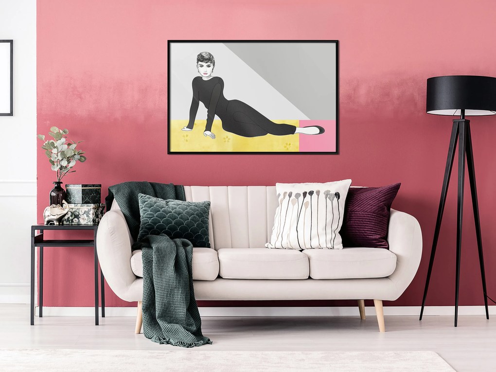 Artgeist Plagát - Beautiful Audrey [Poster] Veľkosť: 30x20, Verzia: Zlatý rám