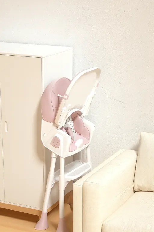 Stolička na kŕmenie KDK03 4v1 ružová + košík a kolieska ZDARMA