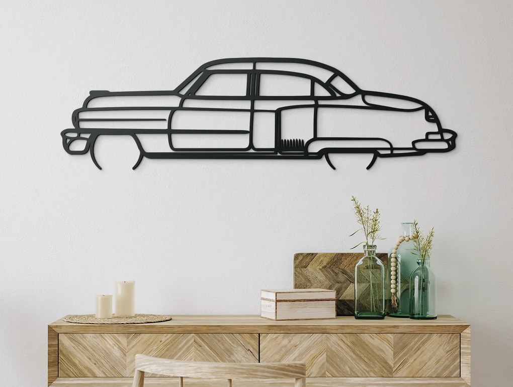 drevko Drevený obraz na stenu Cadillac Fleetwood Rozmer obrazu: 24,5 x 86 cm, Farba dekorácie: Čierna