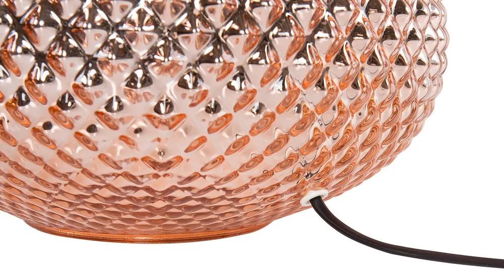 Sklenená medená stolná lampa MADON Beliani