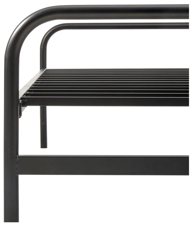 Čierna kovová jednolôžková posteľ skladacia s roštom 90x200 cm Lucy – WOOOD