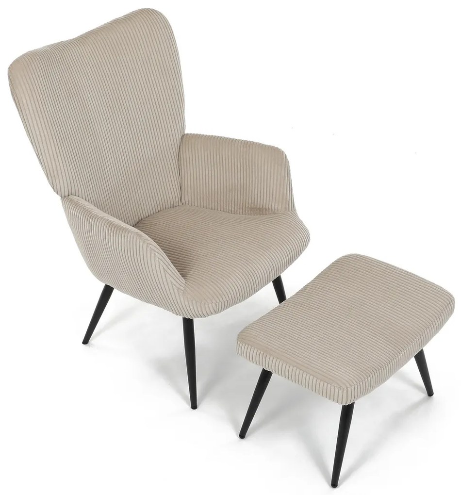 Relaxačné kreslo s podnožkou L7285 CRM6, krémováfarba