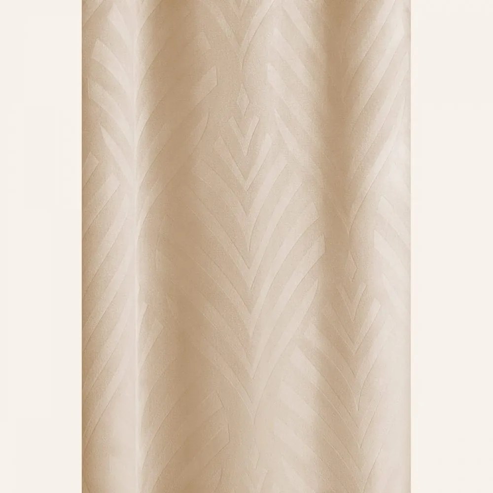Krémový zamatový záves so zavesením na strieborné kruhy 140 x 280 cm