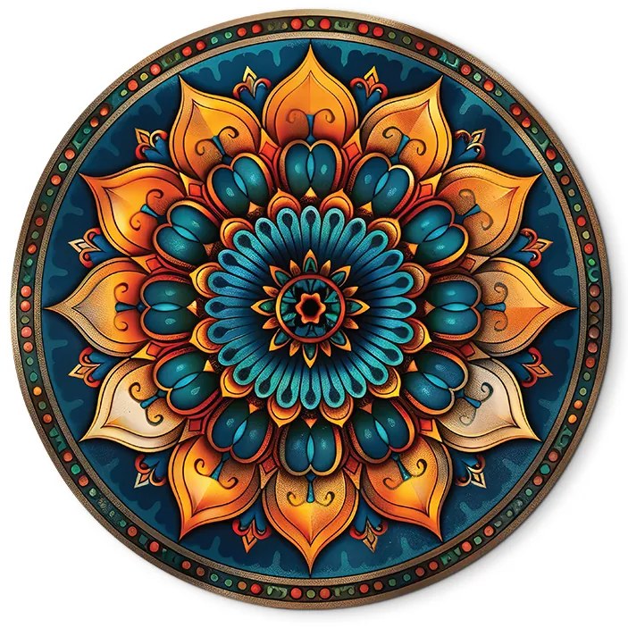 drevko | Kvetinová mandala Smaragdová hĺbka 45 x 45 cm