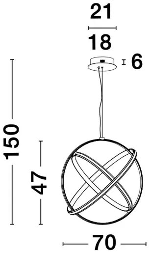 LED luster Pertone 70 čierne