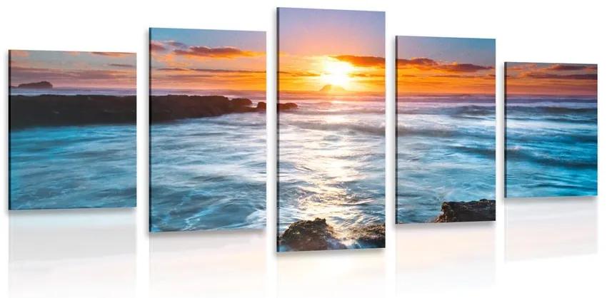 5-dielny obraz romantický západ slnka Varianta: 100x50