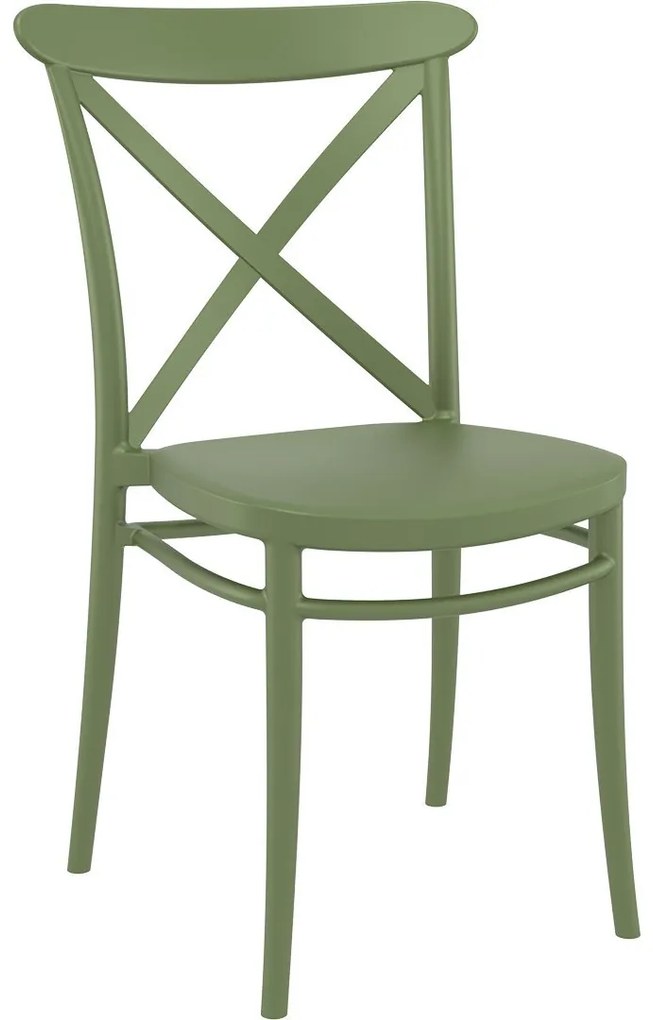CROSS záhradná stolička bez podrúčok olive green
