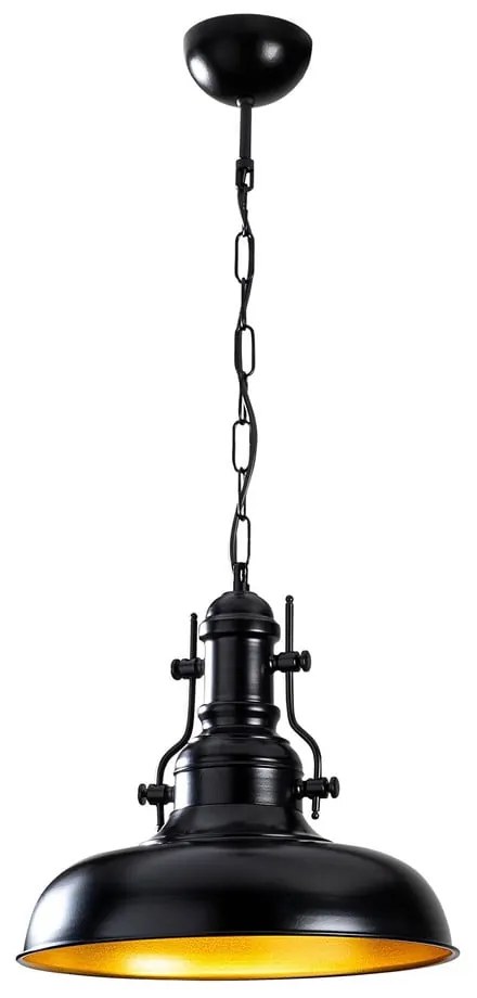 Čierne závesné svietidlo s kovovým tienidlom ø 32 cm Berceste – Opviq lights