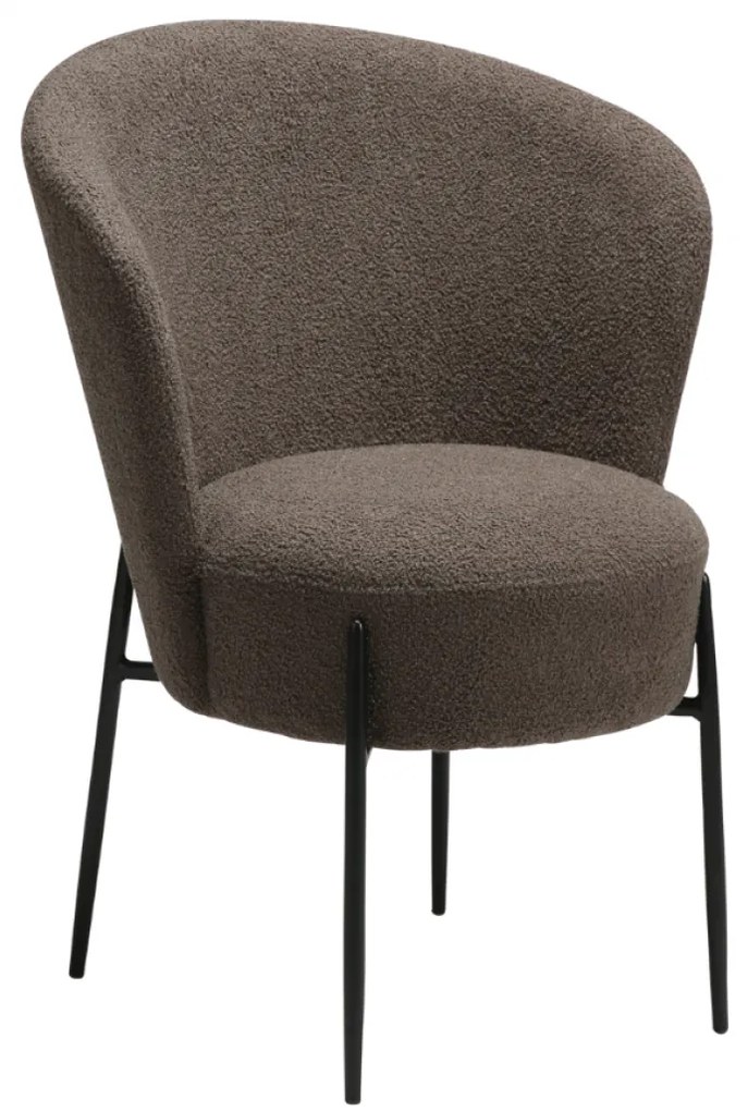 ORBIT ČALÚNENÁ STOLIČKA brown bouclé/black