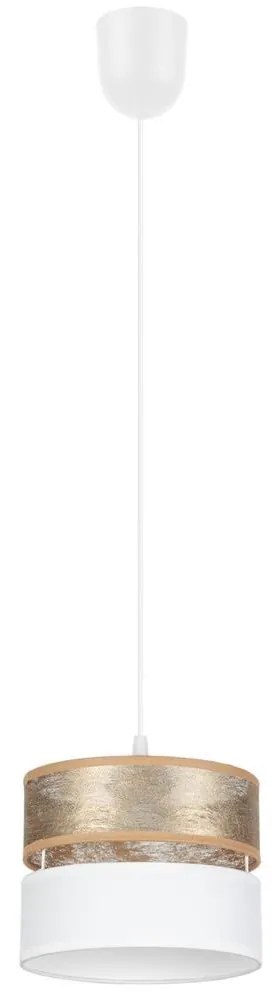 Luster na lanku LIMA 1xE27/60W/230V zlatá/biela