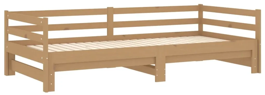Rozkladacia denná posteľ 2x(90x200)cm, medová, borovicový masív