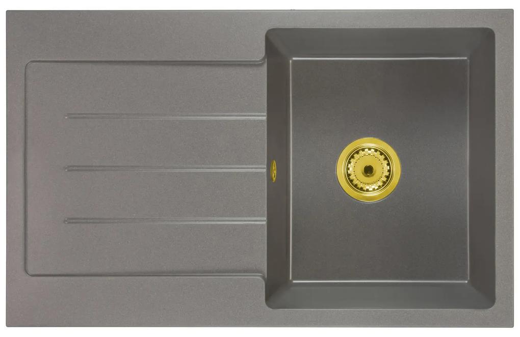 Kuchynský drez Ruxom (sivá) (s 1 otvorom pre batériu) (L). Vlastná spoľahlivá doprava až k Vám domov. 1066166
