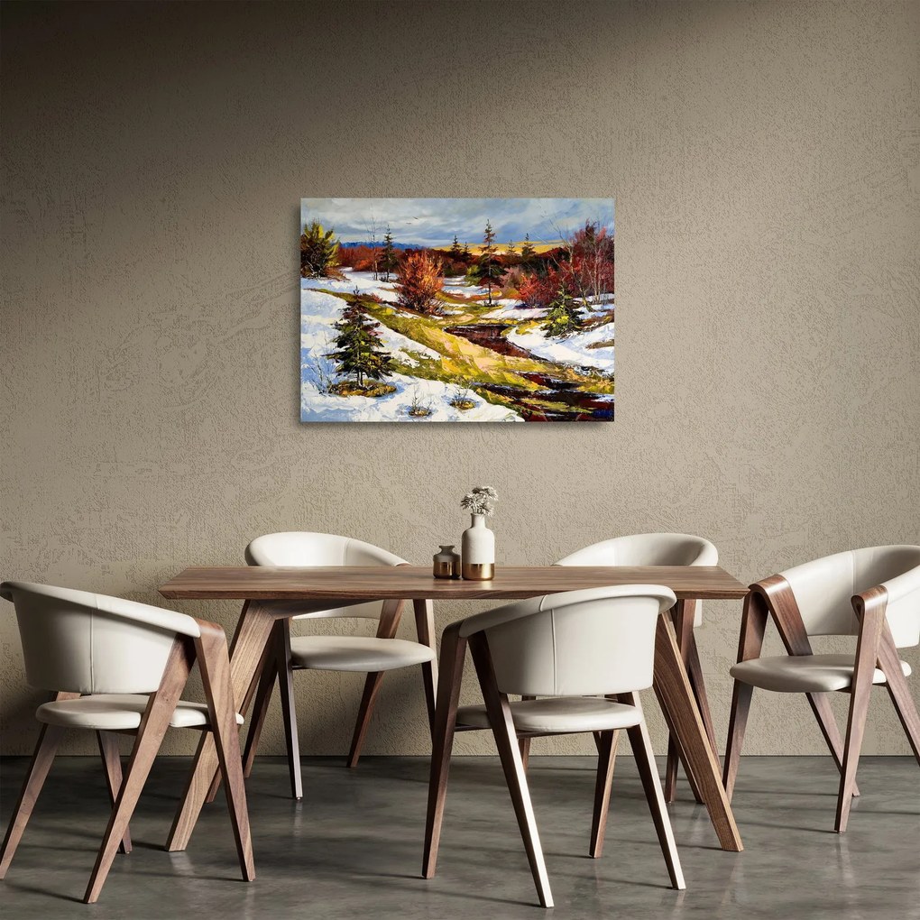 Sklenený obraz - Príchod jari (70x50 cm)