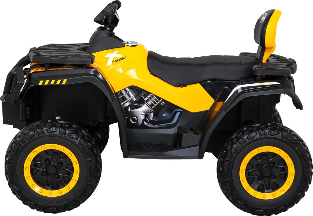 Ramiz Štvorkolka XT-Speed pre deti žltá + pohon 4x4 + EVA kolesá + pomalý štart + MP3 rádio + LED