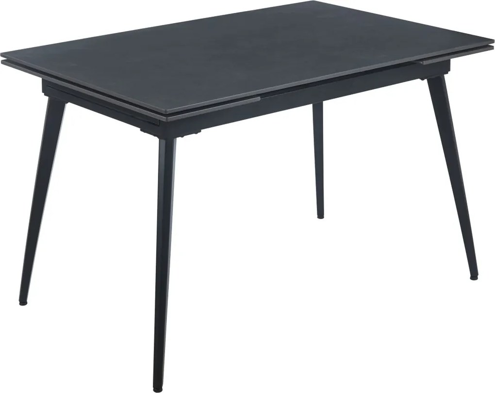 Vintino Rozkladací jedálenský stôl KORVIN 120–180 cm – grafit mat / čierna oceľ