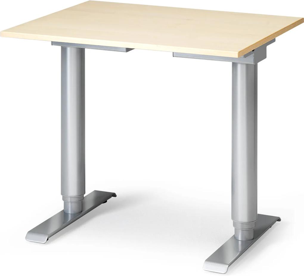 Kancelársky pracovný stôl Adeptus, nastaviteľný, 800x600 mm, breza/šedá